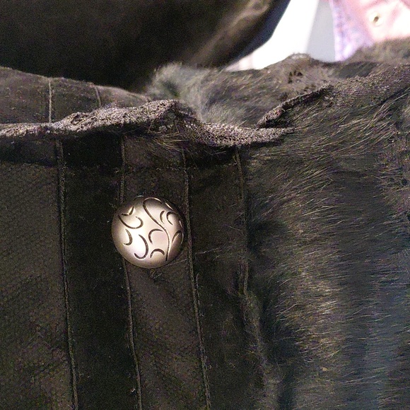 Elegant Black Women's Jacket With Real Fur - Picture 8 of 10